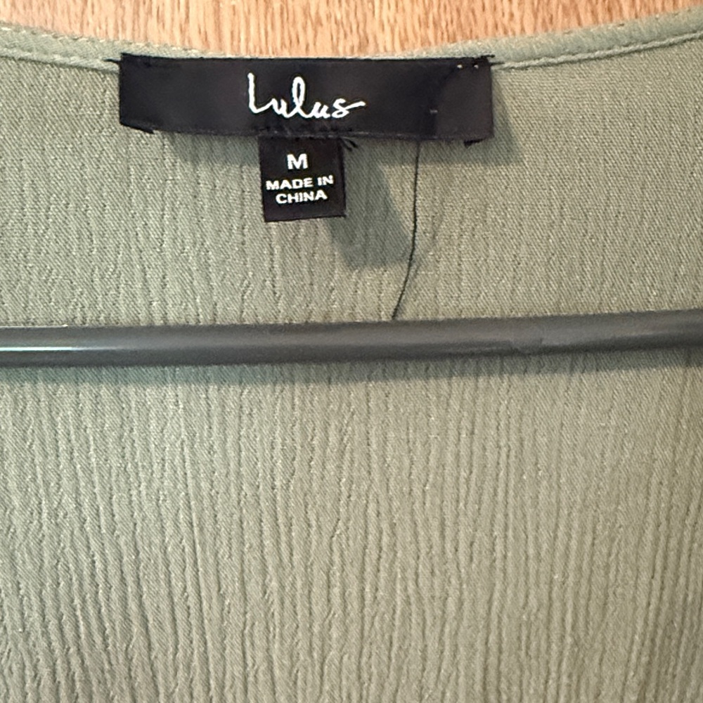Much Obliged Washed Olive Green Wrap Maxi Dress - Picture 3 of 5